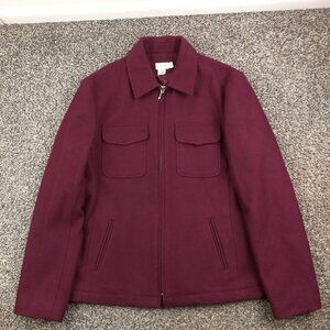 Vintage J Crew Jacket Wool Lined Burgundy Red Womens Medium Y2K NWOT?